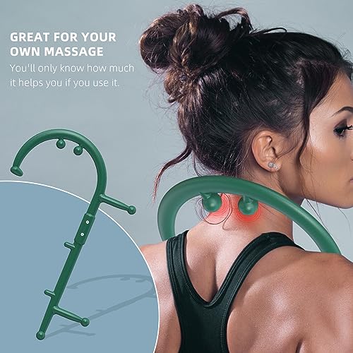 KEINE MARKE Trigger Point Massage Tool Body Deep Tissue Handheld Back, Neck, Shoulder, Leg and Feet Massager Rod, Muscle Release Tool Self Massage Hook Cane for Women & Men - color: Green