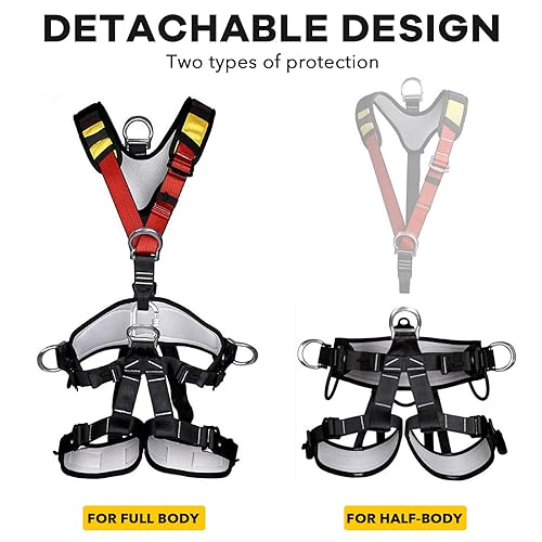 Climbing Seat Belt, Large Size Safety Belt Climbing Gear for Tree Climbing, Fire Rescue, Rappelling - color: Black2