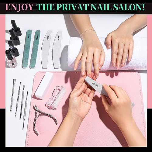 FANDAMEI Manicure Kit, Nail Files 100/180, Cuticle Nippers, Nail Buffer Block, Cuticle Pusher, Cuticle Peeler, Ingrown Toenail Tool, Toenail File, Nail Care Kit, Nail Tools for Manicure, White - color: H-white