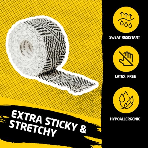 Gym & Hook Grip Tape - Thumb & Finger Protection - for Cross Training, Weightlifting, Gymnastics & More - Stretchy Adhesive Athletic Weightlifting Tape - 24 ft Long 3 Pack - color: Zebra