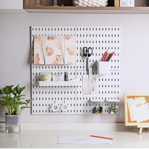 Keepo Peg Board Organizer Accessories, Peg Board With Accessories, Pegboard Hooks, Pegboard Bins (Shelves) - style: Shelves
