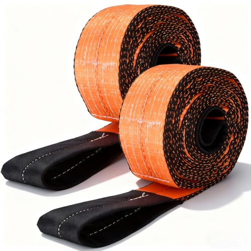 2PCS 3" x10Ft Lift Sling Straps 28000LBS Heavy Duty Tow Strap | Heavy Duty Nylon Webbing Sling,28000 LBS Capacity Eye-to-Eye Lifting Straps for Hoist,Winch,Tree Saver & Recovery Towing