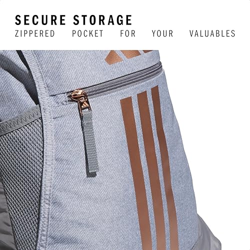 adidas Alliance Sackpack – Drawstring Backpack for Sports, Small Gym Bag, Twill Grey/Rose Gold/Grey/3, OSFA - color: Twill Grey/Rose Gold/Grey/3