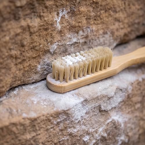 Climbing Gear Brush 20cm / 7.87in Long, Wood Handle with Natural Fiber Head and Tail Storage Hole for Outdoor Routes and Rock Pockets Rock Climbing Brush