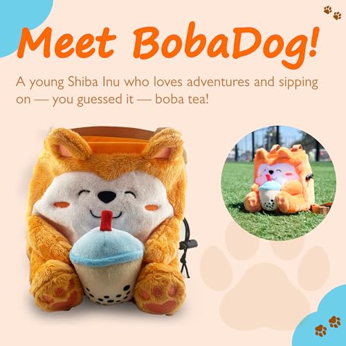 Rock Climbing Chalk Bag + Refillable Ball – Boba Dog Plush Animal Bag - style: Chalk Bag