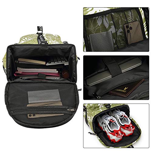 Kalesi Gym Duffle Bag Backpack 4-Way Waterproof with Shoes Compartment for travel Sport Hiking laptop (olive-green) - color: Olive-green