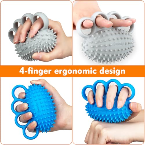 Swokcy Stress Balls for Adults – Hand Exercise Ball & Squeeze Ball Grip Strength Trainer for Finger Therapy, Stress Relief, and Hand Workout(2 pack)