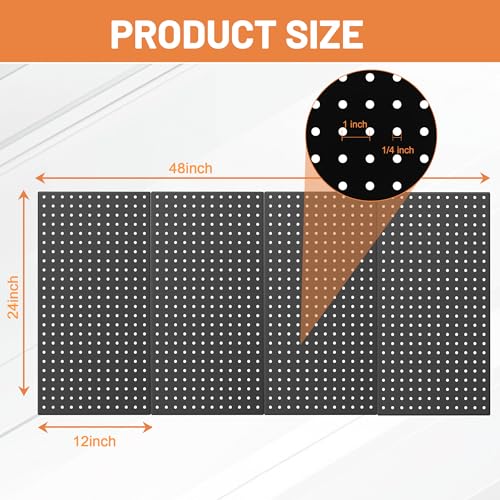 Ultrawall 4 Pack Metal Peg Board Panels with Hooks, Pegboard Wall Tool Organizer for Garage, 84pcs Peg Board with Accessories, 24"X12" - size: 4pack 24"X12"