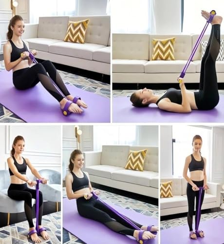 SZ Resistance Band Set – 2 Piece Figure 8 Resistance Band & Pedal Resistance Tubes for Full Body Workout, Arms, Back, Abs & Stretch Training