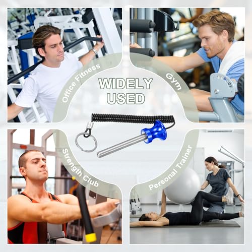 Weight Stack Pin, Weight Gym Pin Strength Training Equipment Replacement with Pull Rope for Commercial Home - color: Blue, size: 0.4 x 3.1 Inch