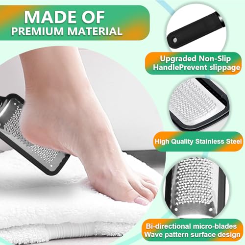 Professional Pedicure File and Callus Remover - Stainless Steel Material, Ergonomic Handle, can Easily Remove Hard Skin, Callus, Dryness, Leaving Your feet Soft and Smooth (Home/Salon use)