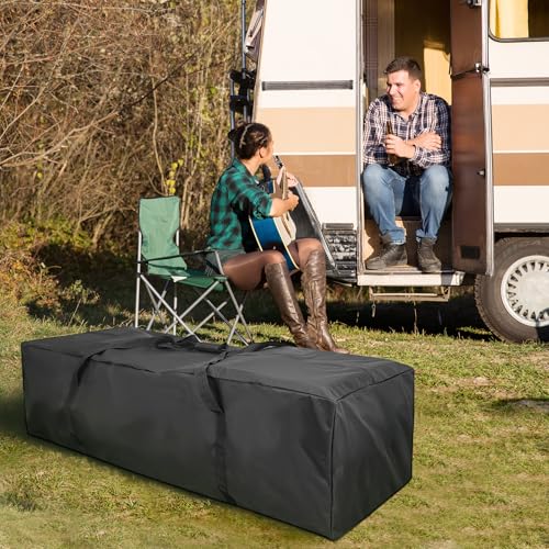 COOLBEBE 60" Sports Duffle Bag - 332L 2PCS Extra Large Travel Duffel Luggage Bag with Upgrade Zipper, Sturdy & Water Resistant Long Duffle Bag for Camping Moving (Black 60inch 2Pack) - size: 60" x 17" x 20" 2Pack