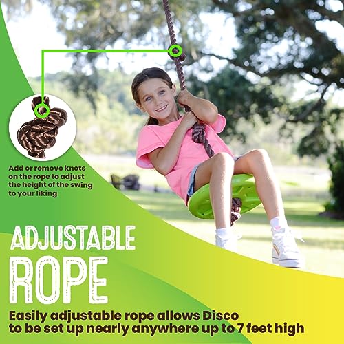 Swurfer Disco Tree Swing - Swing Sets for Backyard, Outdoor Swing, Swingset Outdoor for Kids, Easy Installation, Heavy Duty, Adjustable Climbing Rope, Weather Resistant - style: Disco Tree Swing – Disco Swing