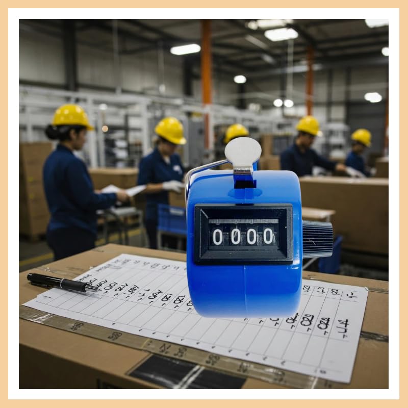 White Deer Hand Tally Counter 4 Digit Number Dual Clicker Golf Handy Convenient - color: Green, Blue, Yellow, Black, Red