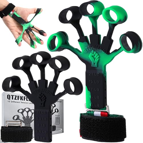 Grip Strength Trainer with Forearm Strengthener, Hand Grip Strengthener, Hand Extension Exerciser, Stress Relief Ball and Hand Grip Strengthener for Muscle Building and Injury Recover(5 PCS) - color: Black & red