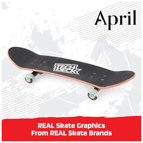 TECH DECK April Handboard, Authentic Mini Skateboard | 9x Larger than a Fingerboard, Hands Only, Authentic Graphics, Die-Cast Trucks, Skateboard Gifts for Kids & Collectors Ages 6+ - style: April