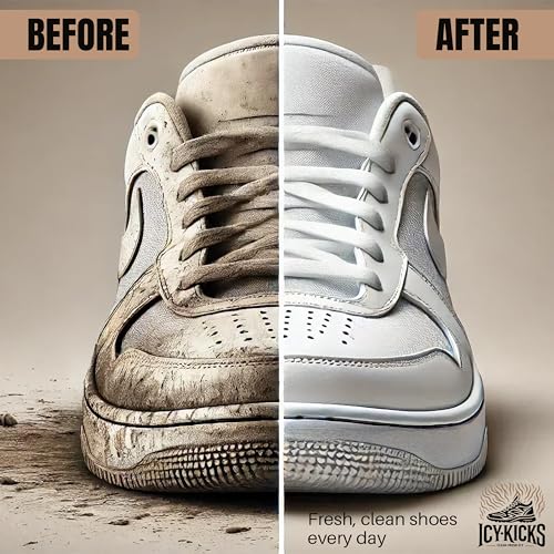 ICYKICKS Premium 6-in-1 Sneaker & Shoe Cleaning Kit – Foam Cleaner, Water-Repellent, Odor Eliminator, Brush & Microfiber Towel – Safe for Leather, Suede, Canvas – Deep Clean Sneakers Fast