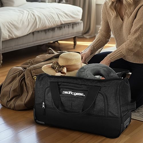 Pacific Gear Duffel Bag with Rolling Wheels - color: Black, size: 21 inch