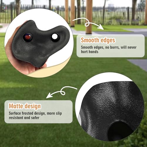 20 Pack Rock Climbing Holds Extra Large | Polyethylene Climbing Rocks with Mounting Hardware, DIY Indoor Outdoor Playground Backyard Park Play Set