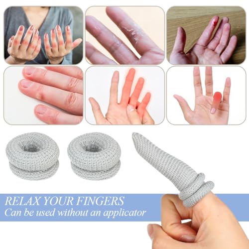 Finger Bandages 10Pcs Cotton Finger Cots Breathable Thumb Bandage Elastic Finger Gloves Tubular Gauze Finger Covers Finger Tips Protectors