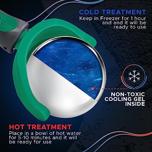 Cold Massage Roller Ball | Cold Therapy | Ice Roller Ball with Handle | cryo Stick | Relieve Muscle Pain (Green) - color: Green