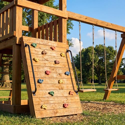 Lounsweer 2 Pcs,39 Inch Playground Safety Handles, Long Grab Bars,Black | Playhouse Ladder Handles, Treehouse Accessories, Rock Climbing Wall, Metal Grab Bars, Safety Handrails, Playground Equipment - color: Black, size: 39 Inch