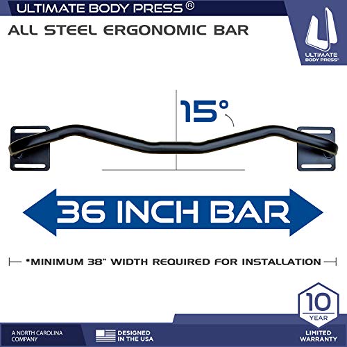Ultimate Body Press Wall Mounted Doorway Pull Up Bar - style: Angled Ergonomic Bar