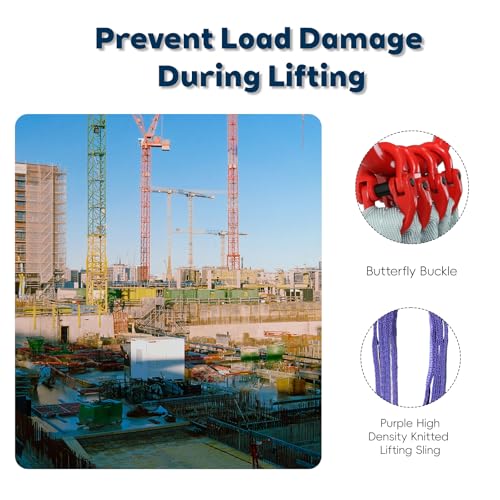 10ft (3m) Polyester Lifting Sling with G80 Hooks and Rings – 4 Ton Capacity, 6:1 Safety Factor, Heat Treated and Painted, Heavy Duty, Ideal for Construction and Industrial Lifting