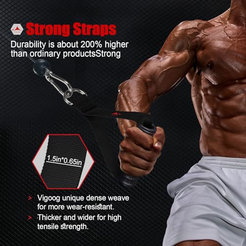 Heavy Duty Gym Exercise Handles Attachment for Cable Machine,Resistance Band,Pulley System Home Fitness Workout Equipment, with Elastic Rubber Grip and 2 Large Carabiners - color: Classic Black