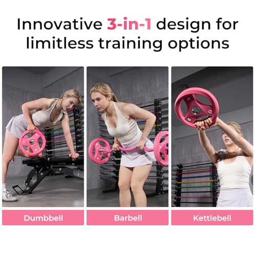 RitFit AURASPIN Olympic Grip Plates, Easy-Grip Curved Design for Home Gym | PU Coated with Curved Grip, Tri-Hole Design for Balanced Lifting, Olympic 2-Inch Bore for Home Gym