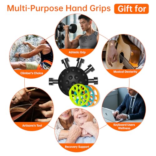Finger Grip Strength Trainer Kit (4 Pack) with Forearm Strengthener Ball & Finger Extension Exerciser, Hand Grippers Balls for Improve Control and Coordination for Climbing Guitar Workout