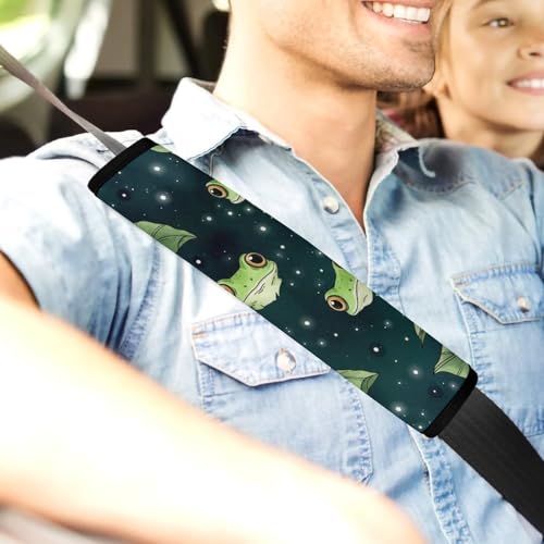 Universal Soft and Comfortable Green Frogs Leaf Seat Belt Shoulder Pad for Kids, Most Cars, 1 Pair Seat Belt Covers Cushion Anti-Slip Pad - color: Pattern 379