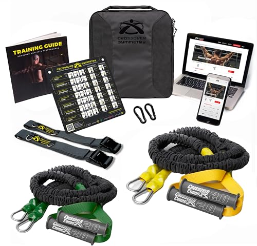 Crossover Symmetry Shoulder System Includes Two Sets of Resistance Bands Attachments Training Guide Exercise Chart Online Workouts for Home Fitness Rehab Rotator Cuff Exercises - style: Novice Door Belts