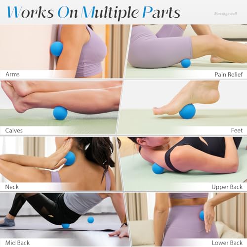 SUBCULTUREPICK Massage Lacrosse Balls for Myofascial Release,Yoga Deep Tissue Massage,Trigger Point Therapy and Foot Plantar Fasciitis,Muscle Soreness Massager Ball (2 Packs) (Blue) - color: Blue
