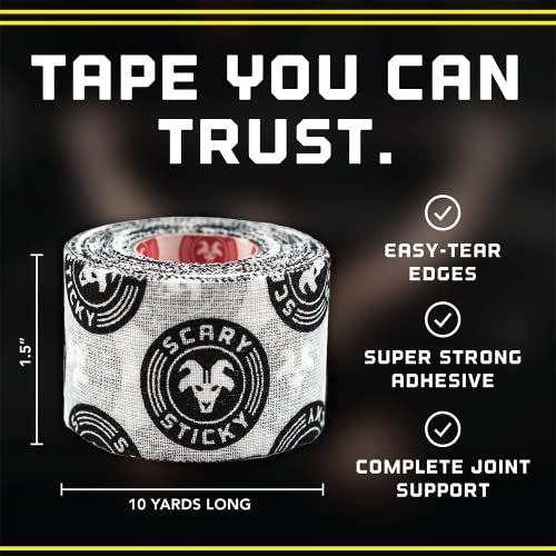 Goat Tape Super Stretchy Thumb Tape 4 Rolls and Scary Sticky Premium Athletic Tape 2 Rolls, Sticks with You Through The Toughest Fitness Workouts and Lifts