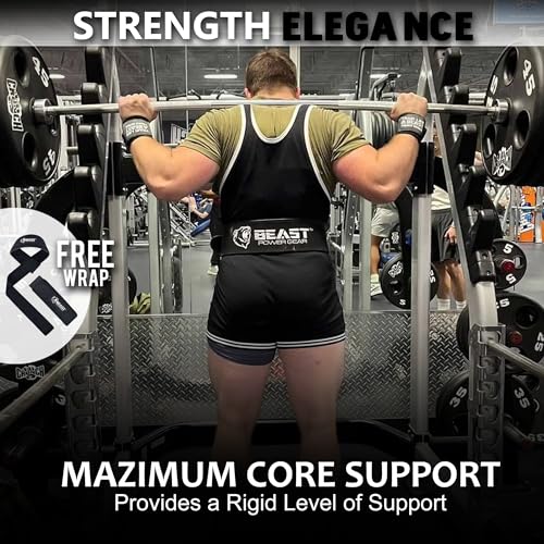 Beast Power Gear Weight Lifting Belt Lever Buckle 10MM 13MM Thick & 4 Inches Free Strap Weightlifting, Powerlifting, Deadlifts, Squats Men Women - color: Black/Black, size: X-Large