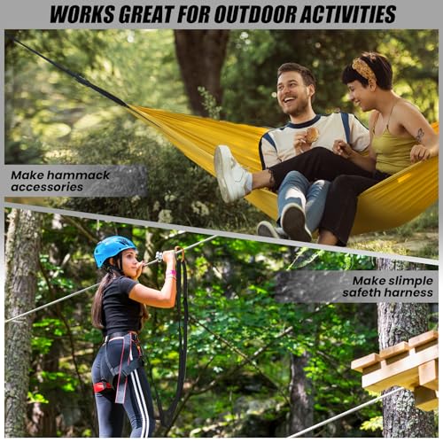 18MM Nylon Climbing Slings Runners 23 kN Strong Webbing Straps for Rock Climbing, Rappelling, Swing, Yoga Hammock etc - color: 3PCS Black, size: 24inch/60cm