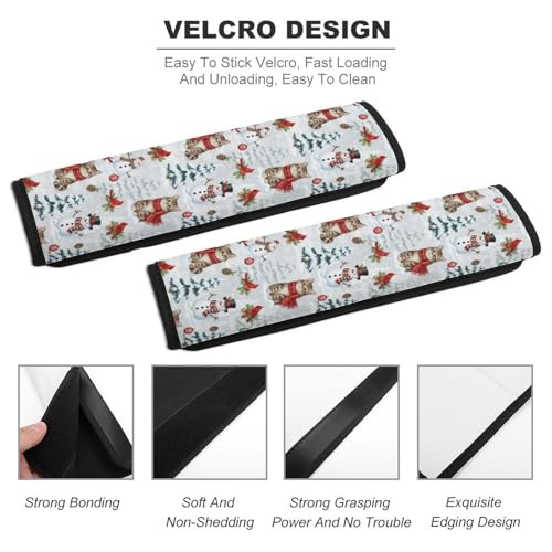 2PCS Winter Cute Cat Pet Kitten Seat Belt Shoulder Pad Soft Padded Harness Pads Strap for Adults and Children, All Vehicles, Anti-Slip Pad - color: Pattern 100