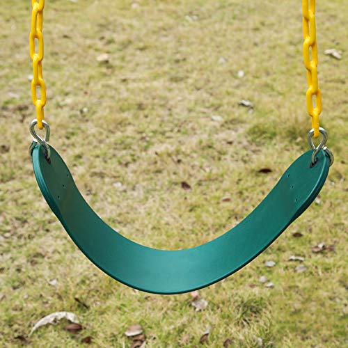 Sunnyglade 2PCS Swings Seats Heavy Duty with 66" Chain, Playground Swing Set Accessories Replacement with Snap Hooks, Support 250lb (2, Green) - color: Green