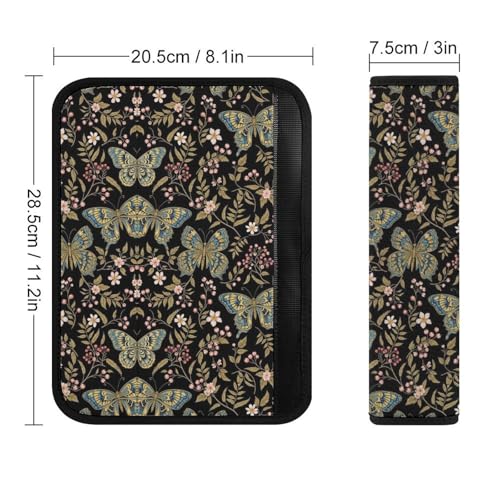 2 Pack Mystical Moth Floral Whimsical Moth Flowers Seat Belt Shoulder Pad Universal Fit Harness Pads Strap for Kids, Car Seats Pushchair Strollers High Chair Pushchair, Shock Absorption - color: Pattern 87