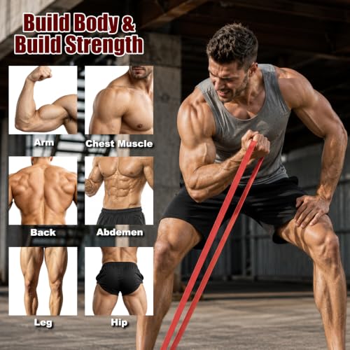 5-Level Resistance Bands,5-125LBS Workout Bands for Exercise | Pull-Up Assist Bands,Physical Therapy & Stretching – Multiple Resistance Levels for Home Gym & All Fitness Goals