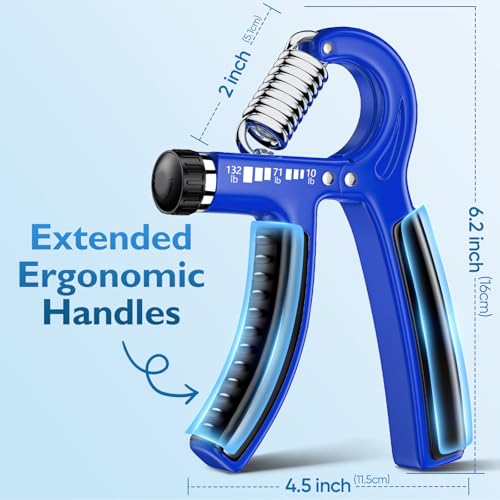 FitBeast Grip Strengthener Forearm Strengthener, Adjustable Hand Grip Strengthener for Strength Training & Rehabilitation, 10-132 lbs Resistance, Ideal for Athletes and Physical Therapy (1 Piece) - color: Dark Blue