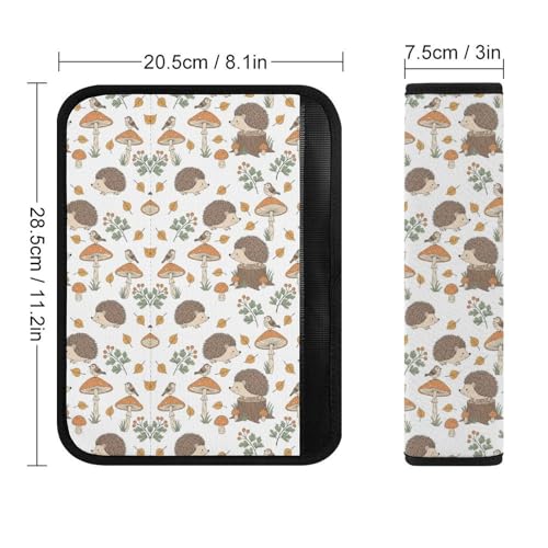 Universal Soft and Comfortable Mushroom Hedgehog Seat Belt Shoulder Pad for Kids, Most Cars, 1 Pair Seat Belt Covers Cushion Anti-Slip Pad - color: Pattern 55
