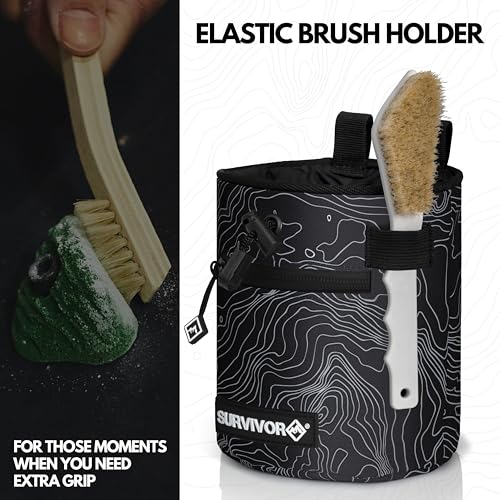 SURVIVOR Chalk Bag + 200g Ultra Fine Climbing Chalk Powder Bundle