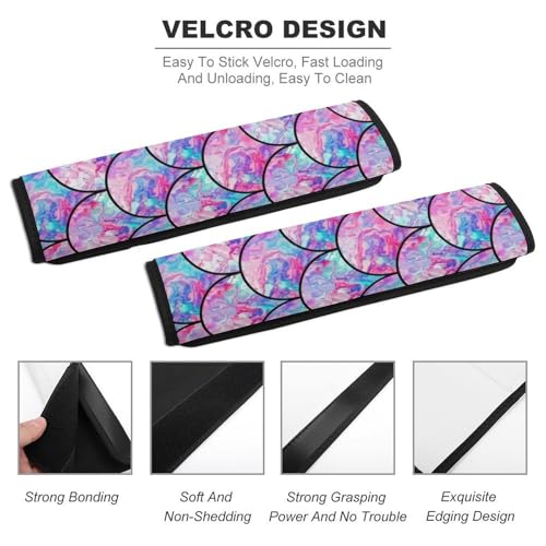 2PCS Universal Fit Car Seat Belt Pad for Kids, Most Cars, Mermaid Scales Gradient Seat Belt Cushion, Shock Absorption - color: Pattern 472