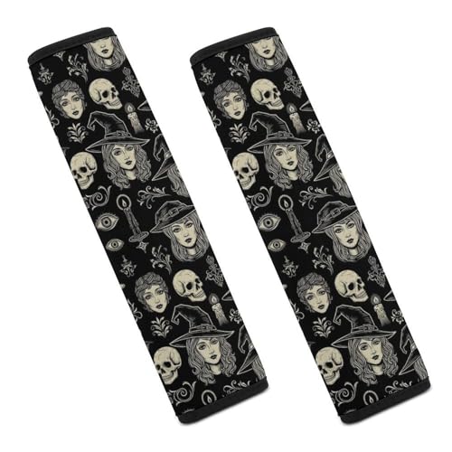 2 Piece Universal Soft and Comfortable Seat Belt Shoulder Pad for Kids, Most Cars, Ouijas Board Gothic Witch Seat Belt Covers Cushion, Neck and Shoulder Support - color: Pattern 393