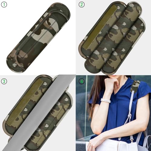ZINZ Ultra Thick & Breathable Universal Shoulder Pad Cushion for Bag - Long & Comfort - color: Camouflage Green