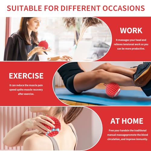 Physical Vibration Therapy Ball, Presents Gifts for Women | Rechargeable Vibrating Massage Ball 4-Speed Mode, Hand Therapy Balls, Relief Hand Tremors (Parkinson), Stress Relief