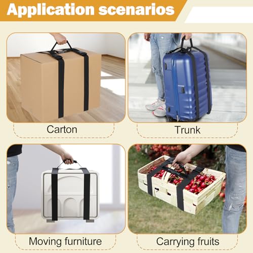 Carrying Strap with Handle, Handheld Belt for Safely Moving and Lifting Heavy Boxes, Adjustable Belt, H-Shaped Style Carry Straps, Suitable for Cylinder, Camping Mat(78.7 inch) - size: 78.7 inch (H-shaped)