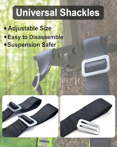 Double-Thickened and Widened 4-Step Climbing Aider for Hunting Tree Steps,Fall-preventing Adjustable Hook and Loop Design for a Wide Range of Climbing Stick,Easy-to-use Lightweight Rope Aid